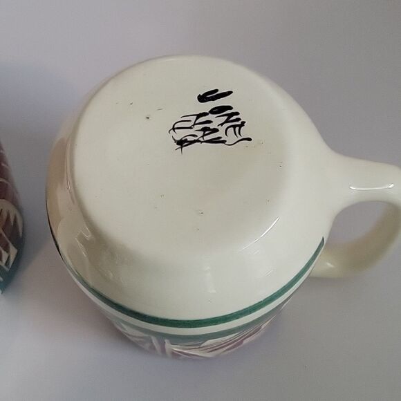 Vintage Signed Ute Navajo Pottery mug Coffee Cup Excellent set of 4 - Picture 11 of 11